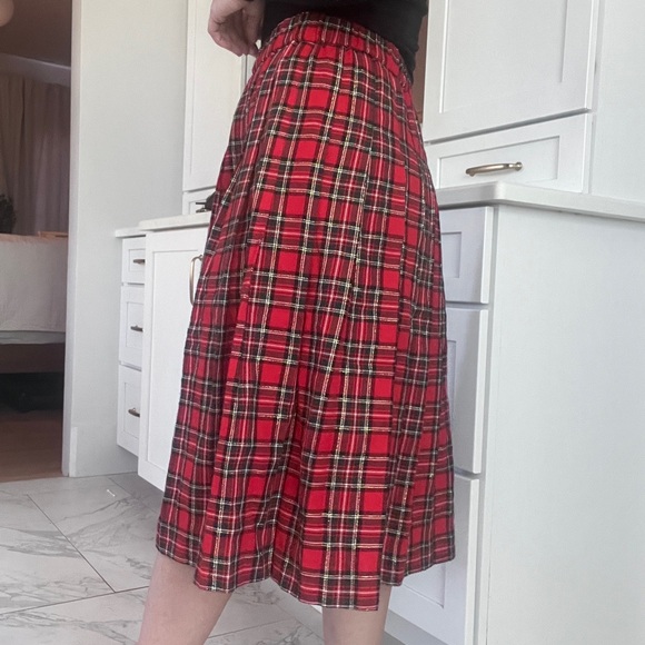 Vintage Plaid Red full midi Skirt - Picture 5 of 8